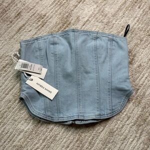 Aritzia Denim Forum Sky Blue Corset Top